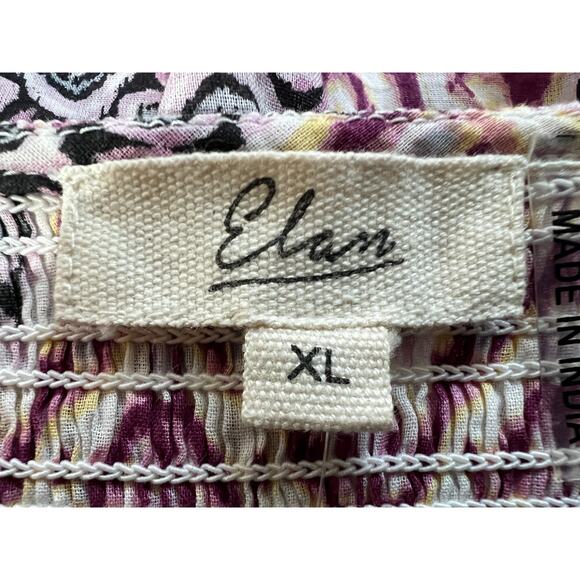 ELAN WOMENS XLARGE RUFFLE SLEEVE MINI DRESS LAVENDER IKAT PRINT NEW - Picture 5 of 11